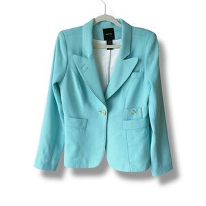 Smythe Classic Duchess Wool Blazer in Aqua Size 12 (FLAW)